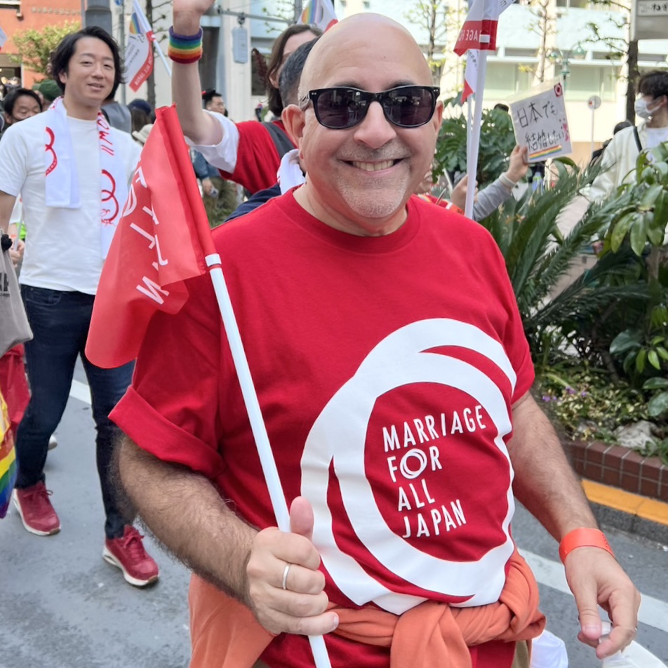 東京レインボープライド2023パレードにて、マリフォーチームに参加してくださった“アメリカ同性婚の父”エヴァン・ウォルフソン弁護士