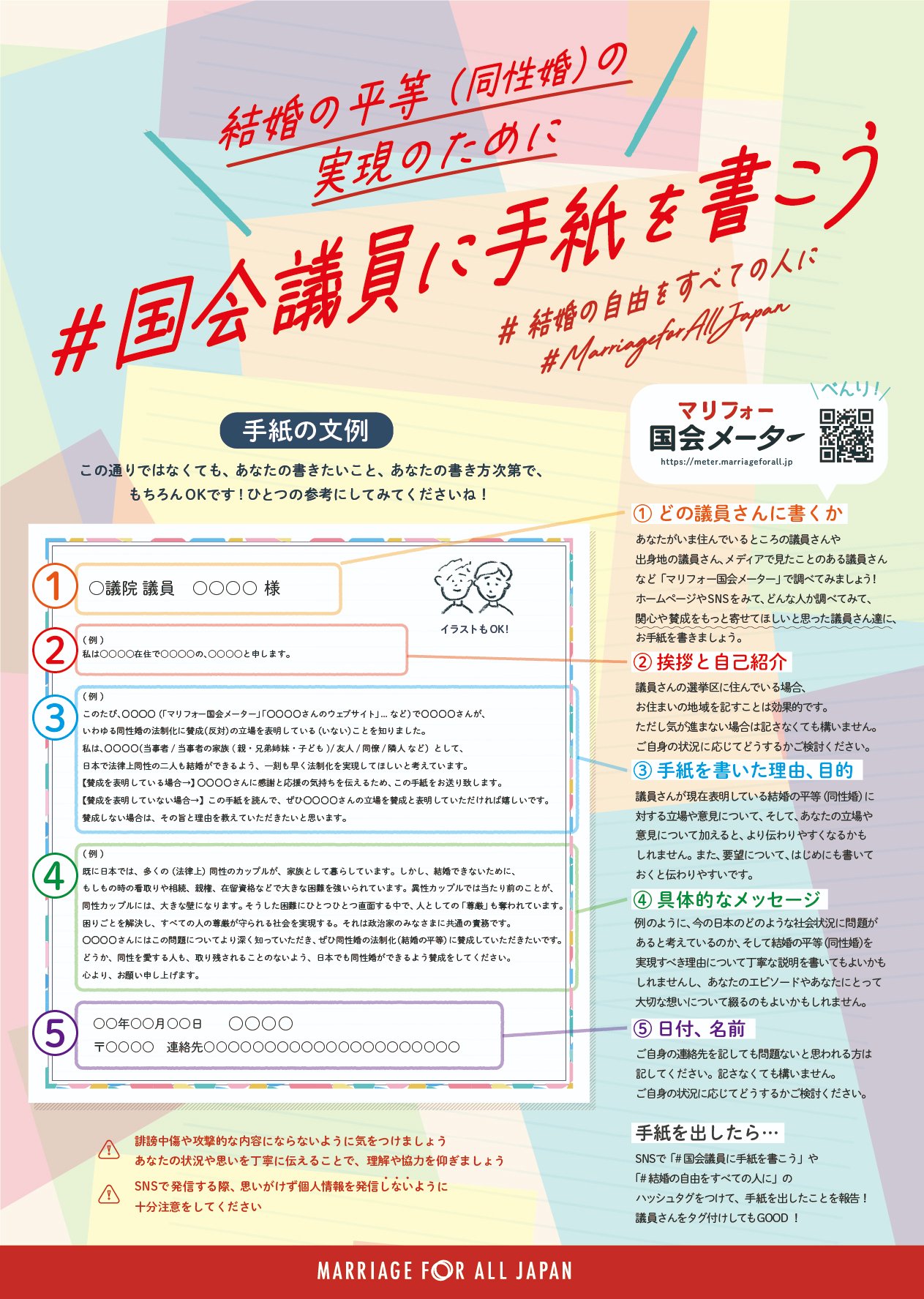 「#国会議員に手紙を書こう！」プロジェクトのリーフレット